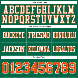 Custom Kelly Green Orange-White Authentic Football Jersey