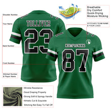 Load image into Gallery viewer, Custom Kelly Green Black-White Authentic Football Jersey
