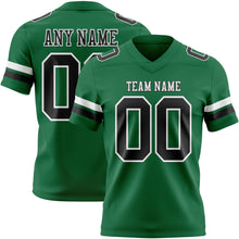 Load image into Gallery viewer, Custom Kelly Green Black-White Authentic Football Jersey
