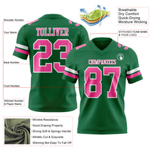 Charger l&#39;image dans la galerie, Custom Kelly Green Pink-White Authentic Football Jersey
