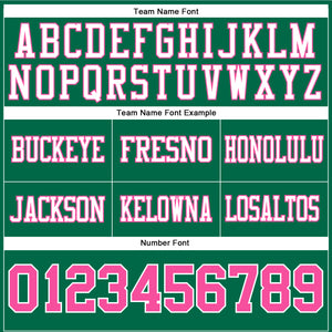 Custom Kelly Green Pink-White Authentic Football Jersey