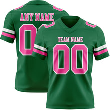 Charger l&#39;image dans la galerie, Custom Kelly Green Pink-White Authentic Football Jersey
