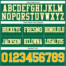Load image into Gallery viewer, Custom Kelly Green Gold-White Authentic Football Jersey
