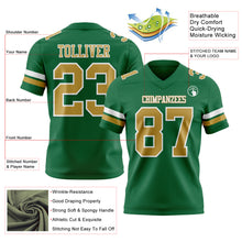 Charger l&#39;image dans la galerie, Custom Kelly Green Old Gold-White Authentic Football Jersey
