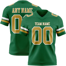 Charger l&#39;image dans la galerie, Custom Kelly Green Old Gold-White Authentic Football Jersey
