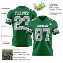 Charger l&#39;image dans la galerie, Custom Kelly Green Gray-White Authentic Football Jersey
