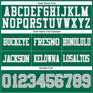 Custom Kelly Green Gray-White Authentic Football Jersey