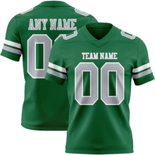 Charger l&#39;image dans la galerie, Custom Kelly Green Gray-White Authentic Football Jersey
