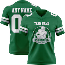 Charger l&#39;image dans la galerie, Custom Kelly Green White-Gray Authentic Football Jersey
