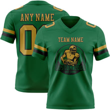 Charger l&#39;image dans la galerie, Custom Kelly Green Old Gold-Black Authentic Football Jersey
