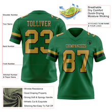Charger l&#39;image dans la galerie, Custom Kelly Green Old Gold-Black Authentic Football Jersey
