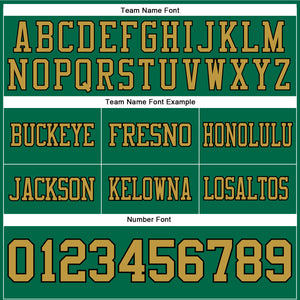 Custom Kelly Green Old Gold-Black Authentic Football Jersey