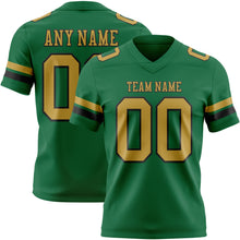 Charger l&#39;image dans la galerie, Custom Kelly Green Old Gold-Black Authentic Football Jersey
