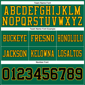 Custom Kelly Green Black-Gold Authentic Football Jersey