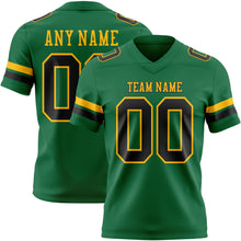 Load image into Gallery viewer, Custom Kelly Green Black-Gold Authentic Football Jersey
