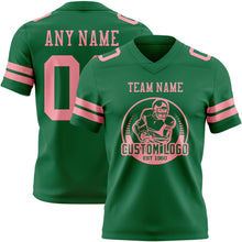 Load image into Gallery viewer, Custom Kelly Green Medium Pink Authentic Football Jersey

