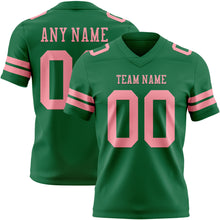 Load image into Gallery viewer, Custom Kelly Green Medium Pink Authentic Football Jersey
