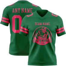 Laden Sie das Bild in den Galerie-Viewer, Custom Kelly Green Neon Pink Authentic Football Jersey
