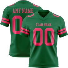Laden Sie das Bild in den Galerie-Viewer, Custom Kelly Green Neon Pink Authentic Football Jersey
