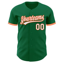 Load image into Gallery viewer, Custom Kelly Green White-Orange Authentic Baseball Jersey
