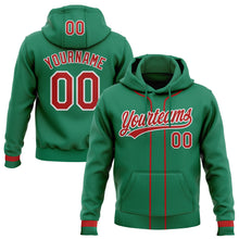 Load image into Gallery viewer, Custom Stitched Kelly Green Red-White Baseball Pullover Sweatshirt Hoodie
