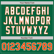 Load image into Gallery viewer, Custom Kelly Green Orange-White Authentic Baseball Jersey
