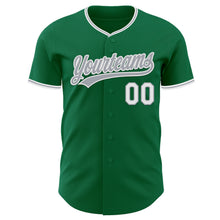 Load image into Gallery viewer, Custom Kelly Green Gray-White Authentic Baseball Jersey
