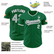 Load image into Gallery viewer, Custom Kelly Green Gray-White Authentic Baseball Jersey
