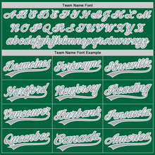 Load image into Gallery viewer, Custom Kelly Green Gray-White Authentic Baseball Jersey
