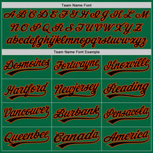 Load image into Gallery viewer, Custom Kelly Green Black-Orange Authentic Baseball Jersey
