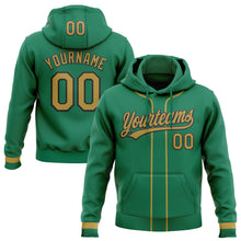 Laden Sie das Bild in den Galerie-Viewer, Custom Stitched Kelly Green Old Gold-Black Baseball Pullover Sweatshirt Hoodie
