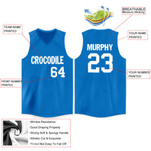 Laden Sie das Bild in den Galerie-Viewer, Custom Blue White V-Neck Basketball Jersey
