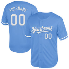 Charger l&#39;image dans la galerie, Custom Light Blue White Mesh Authentic Throwback Baseball Jersey
