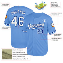 Load image into Gallery viewer, Custom Light Blue White-Royal Mesh Authentic Throwback Baseball Jersey
