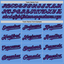 Charger l&#39;image dans la galerie, Custom Light Blue Purple-Black Mesh Authentic Throwback Baseball Jersey
