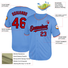 Charger l&#39;image dans la galerie, Custom Light Blue Red-Navy Mesh Authentic Throwback Baseball Jersey
