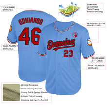 Charger l&#39;image dans la galerie, Custom Light Blue Red-Black Mesh Authentic Throwback Baseball Jersey

