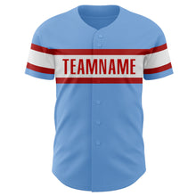 Charger l&#39;image dans la galerie, Custom Light Blue Red-White Authentic Baseball Jersey

