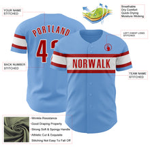 Charger l&#39;image dans la galerie, Custom Light Blue Red-White Authentic Baseball Jersey
