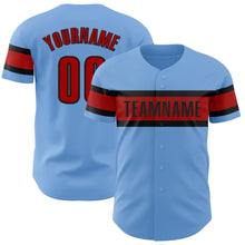 Charger l&#39;image dans la galerie, Custom Light Blue Red-Black Authentic Baseball Jersey
