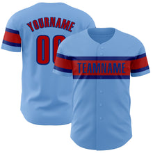 Charger l&#39;image dans la galerie, Custom Light Blue Red-Royal Authentic Baseball Jersey
