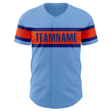 Laden Sie das Bild in den Galerie-Viewer, Custom Light Blue Orange-Royal Authentic Baseball Jersey
