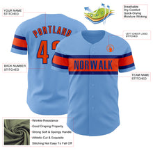 Laden Sie das Bild in den Galerie-Viewer, Custom Light Blue Orange-Royal Authentic Baseball Jersey
