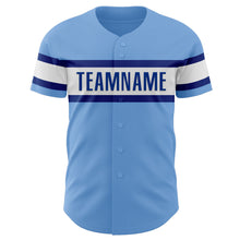 Laden Sie das Bild in den Galerie-Viewer, Custom Light Blue White-Royal Authentic Baseball Jersey

