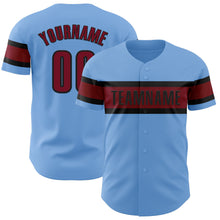 Charger l&#39;image dans la galerie, Custom Light Blue Crimson-Black Authentic Baseball Jersey
