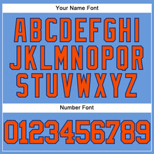 Load image into Gallery viewer, Custom Light Blue Orange-Royal Mesh Authentic Throwback Baseball Jersey
