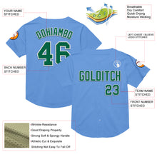 Laden Sie das Bild in den Galerie-Viewer, Custom Light Blue Kelly Green-White Mesh Authentic Throwback Baseball Jersey
