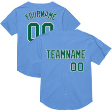Laden Sie das Bild in den Galerie-Viewer, Custom Light Blue Kelly Green-White Mesh Authentic Throwback Baseball Jersey
