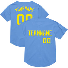 Laden Sie das Bild in den Galerie-Viewer, Custom Light Blue Light Yellow Mesh Authentic Throwback Baseball Jersey
