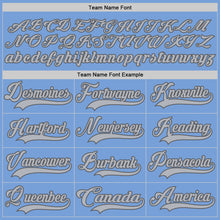 Load image into Gallery viewer, Custom Light Blue Gray-Steel Gray Hockey Lace Neck Jersey
